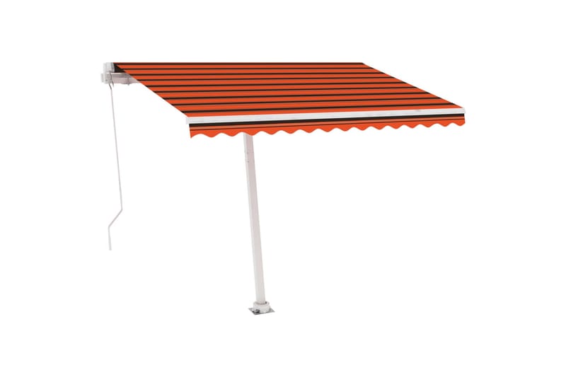 Fristående markis manuellt infällbar 350x250 cm orange/brun - Orange - Utemöbler - Solskydd - Markiser