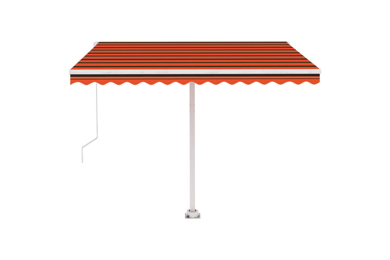 Fristående markis manuellt infällbar 350x250 cm orange/brun - Orange - Utemöbler - Solskydd - Markiser