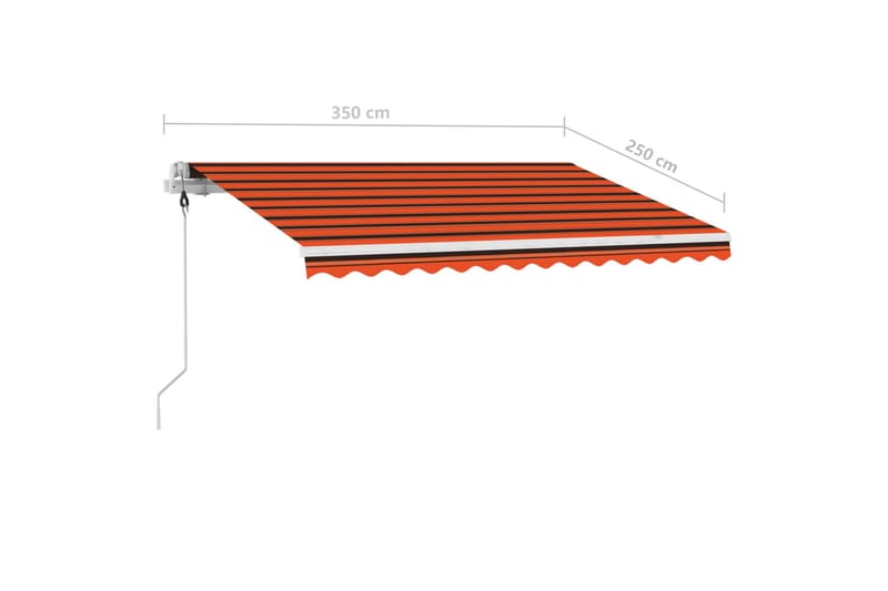 Fristående markis manuellt infällbar 350x250 cm orange/brun - Orange - Utemöbler - Solskydd - Markiser
