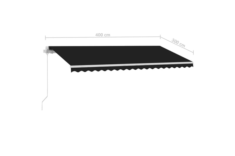 Fristående markis manuellt infällbar 400x300 cm antracit - Grå - Utemöbler - Solskydd - Markiser