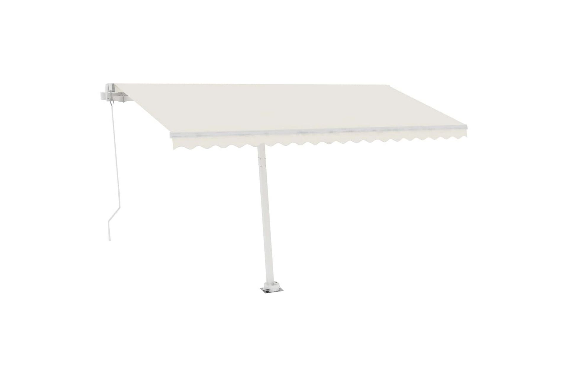 Fristående markis manuellt infällbar 450x300 cm gräddvit - Vit - Utemöbler - Solskydd - Markiser