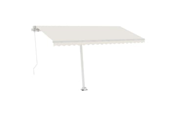 Fristående markis manuellt infällbar 450x300 cm gräddvit - Vit - Utemöbler - Solskydd - Markiser