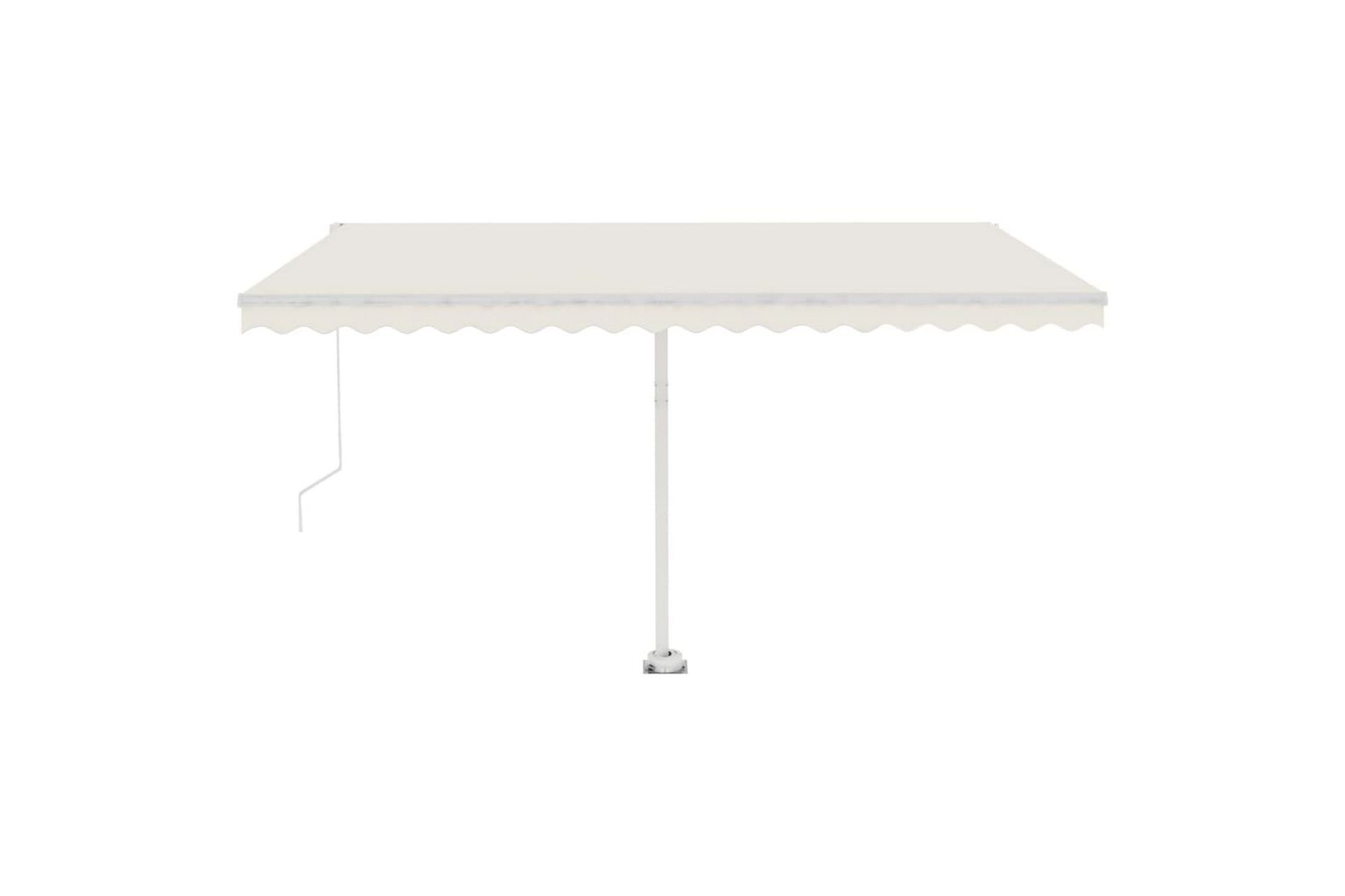 Fristående markis manuellt infällbar 450x300 cm gräddvit - Vit - Utemöbler - Solskydd - Markiser