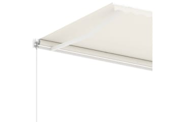 Fristående markis manuellt infällbar 450x300 cm gräddvit - Vit - Utemöbler - Solskydd - Markiser