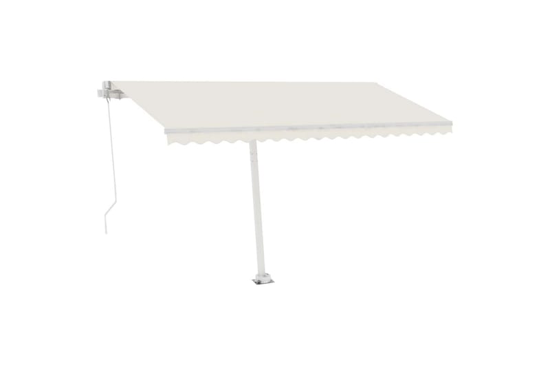 Fristående markis manuellt infällbar 450x350 cm gräddvit - Vit - Utemöbler - Solskydd - Markiser