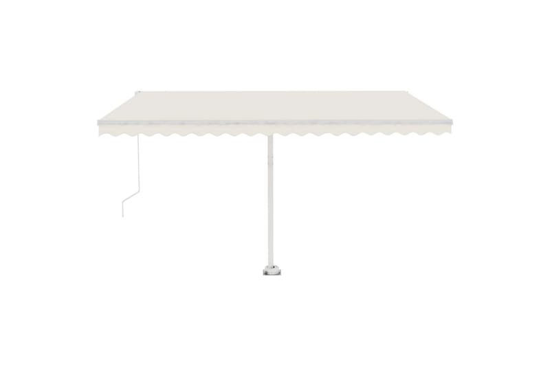 Fristående markis manuellt infällbar 450x350 cm gräddvit - Vit - Utemöbler - Solskydd - Markiser