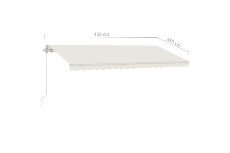 Fristående markis manuellt infällbar 450x350 cm gräddvit - Vit - Utemöbler - Solskydd - Markiser