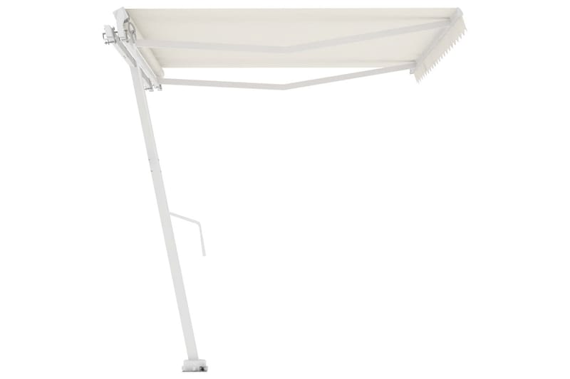 Fristående markis manuellt infällbar 450x350 cm gräddvit - Vit - Utemöbler - Solskydd - Markiser