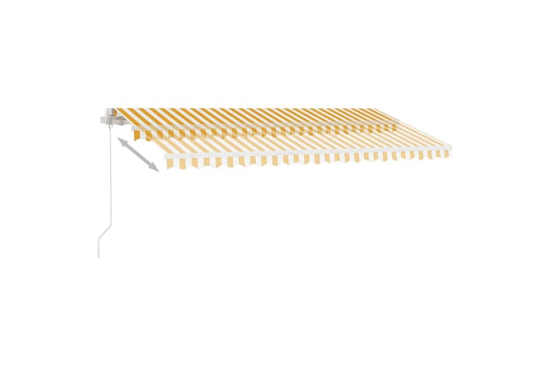 Fristående markis manuellt infällbar 450x350 cm gul/vit - Gul - Utemöbler - Solskydd - Markiser