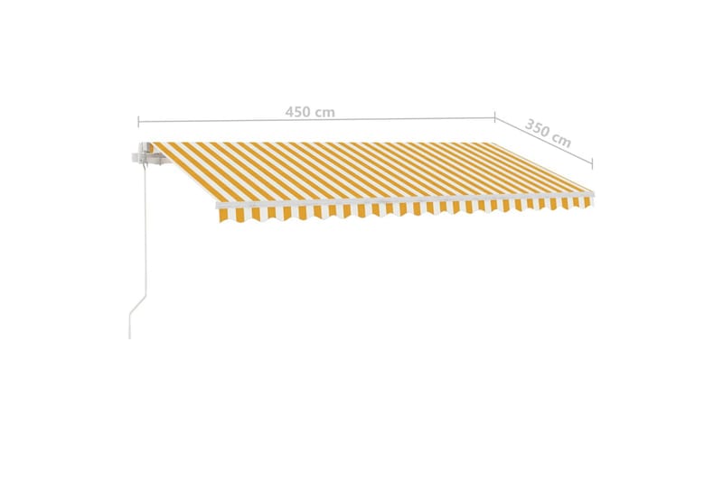Fristående markis manuellt infällbar 450x350 cm gul/vit - Gul - Utemöbler - Solskydd - Markiser