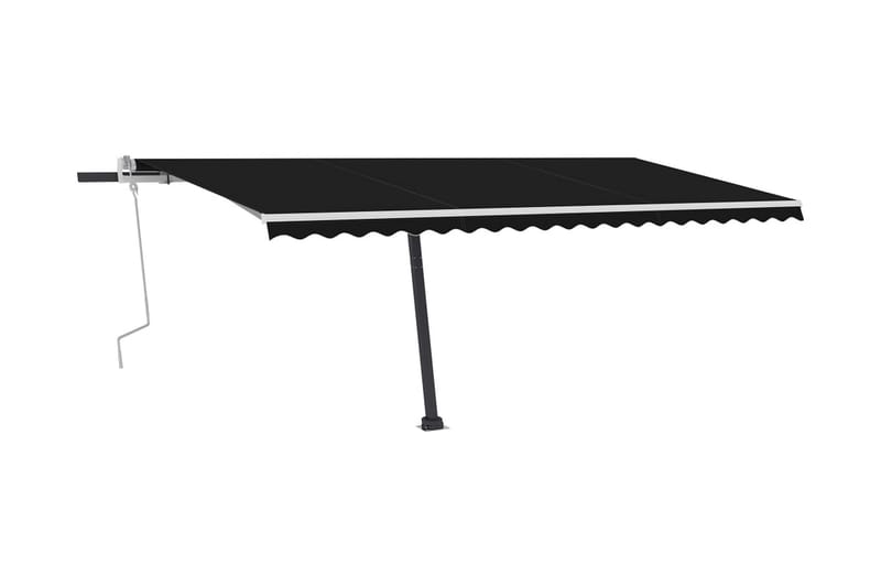 Fristående markis manuellt infällbar 500x350 cm antracit - Grå - Utemöbler - Solskydd - Markiser - Fönstermarkis