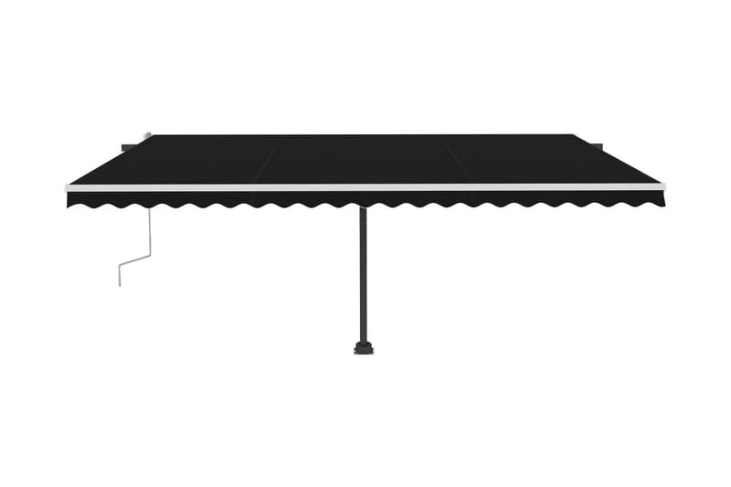 Fristående markis manuellt infällbar 500x350 cm antracit - Grå - Utemöbler - Solskydd - Markiser - Fönstermarkis