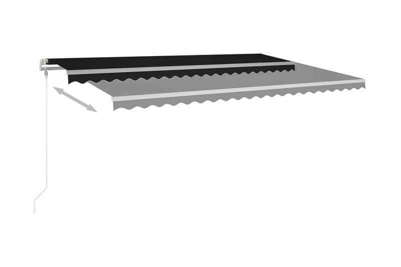 Fristående markis manuellt infällbar 500x350 cm antracit - Grå - Utemöbler - Solskydd - Markiser - Fönstermarkis