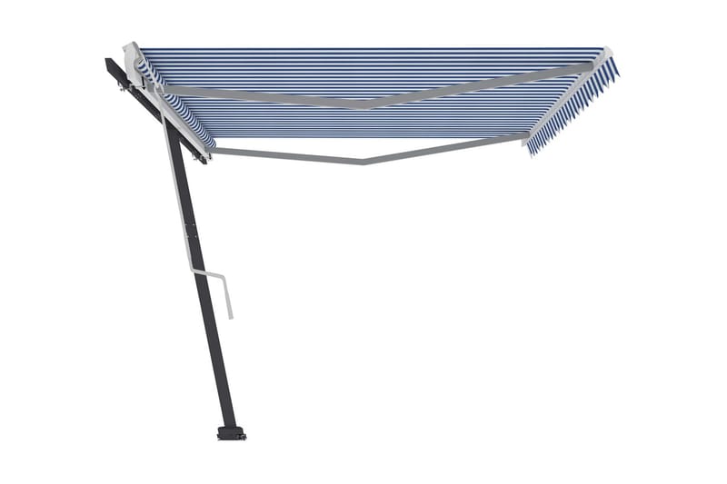 Fristående markis manuellt infällbar 500x350 cm blå/vit - Blå - Utemöbler - Solskydd - Markiser - Fönstermarkis