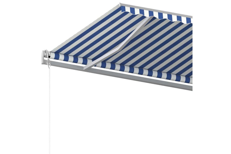 Fristående markis manuellt infällbar 500x350 cm blå/vit - Blå - Fönstermarkis - Markiser