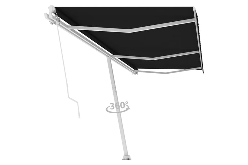 Fristående markis manuellt infällbar 600x300 cm antracit - Grå - Utemöbler - Solskydd - Markiser