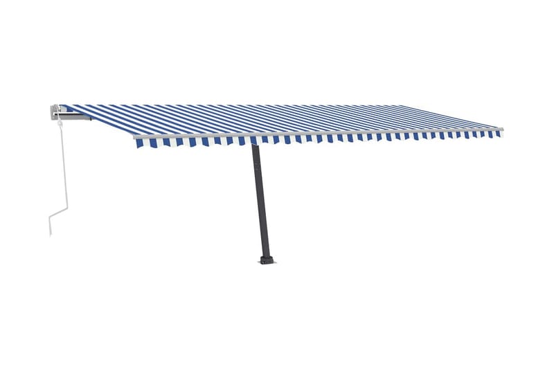 Fristående markis manuellt infällbar 600x300 cm blå/vit - Blå - Utemöbler - Solskydd - Markiser - Fönstermarkis