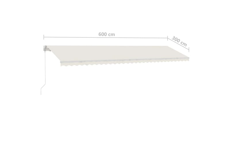 Fristående markis manuellt infällbar 600x300 cm gräddvit - Vit - Utemöbler - Solskydd - Markiser