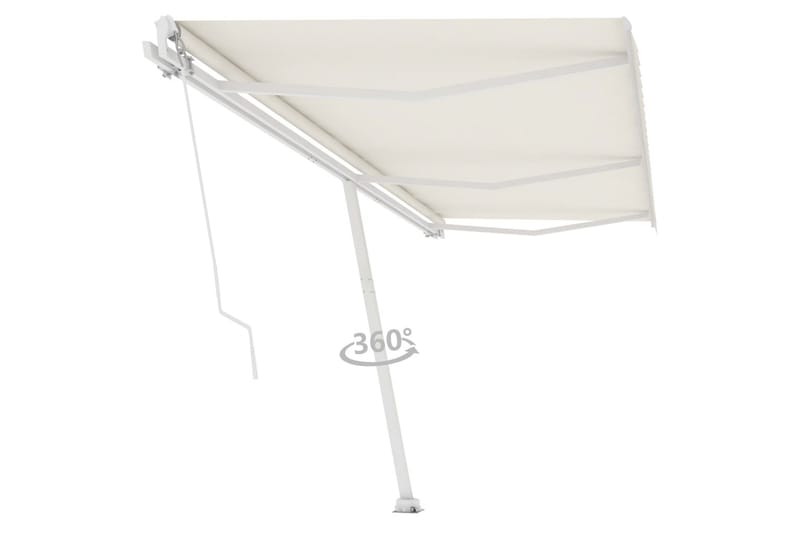 Fristående markis manuellt infällbar 600x300 cm gräddvit - Vit - Utemöbler - Solskydd - Markiser
