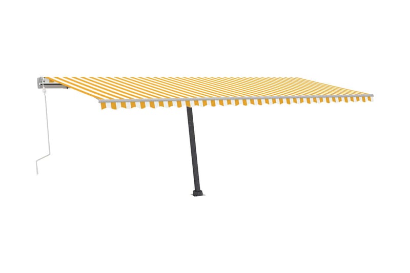 Fristående markis manuellt infällbar 600x300 cm gul/vit - Gul - Utemöbler - Solskydd - Markiser - Fönstermarkis