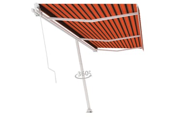 Fristående markis manuellt infällbar 600x300 cm orange/brun