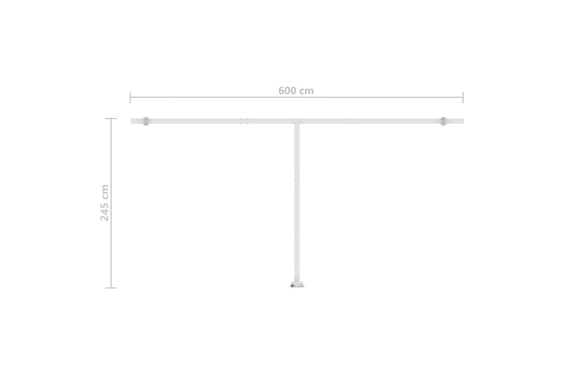 Fristående markis manuellt infällbar 600x350 cm antracit - Grå - Utemöbler - Solskydd - Markiser
