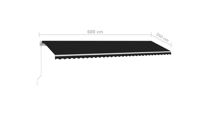 Fristående markis manuellt infällbar 600x350 cm antracit - Grå - Utemöbler - Solskydd - Markiser