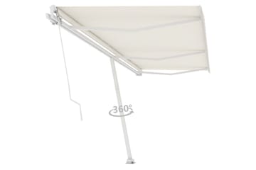 Fristående markis manuellt infällbar 600x350 cm gräddvit
