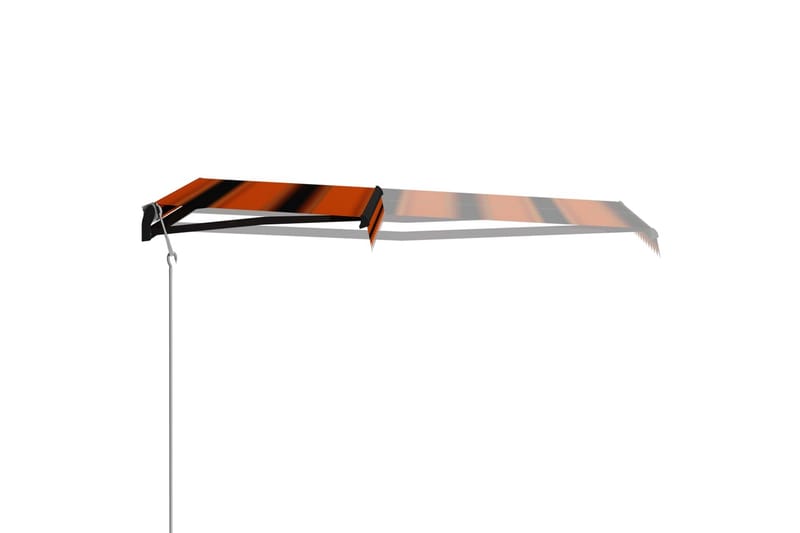 Infällbar markis med vindsensor & LED 300x250 cm orange & br - Orange - Fönstermarkis - Markiser