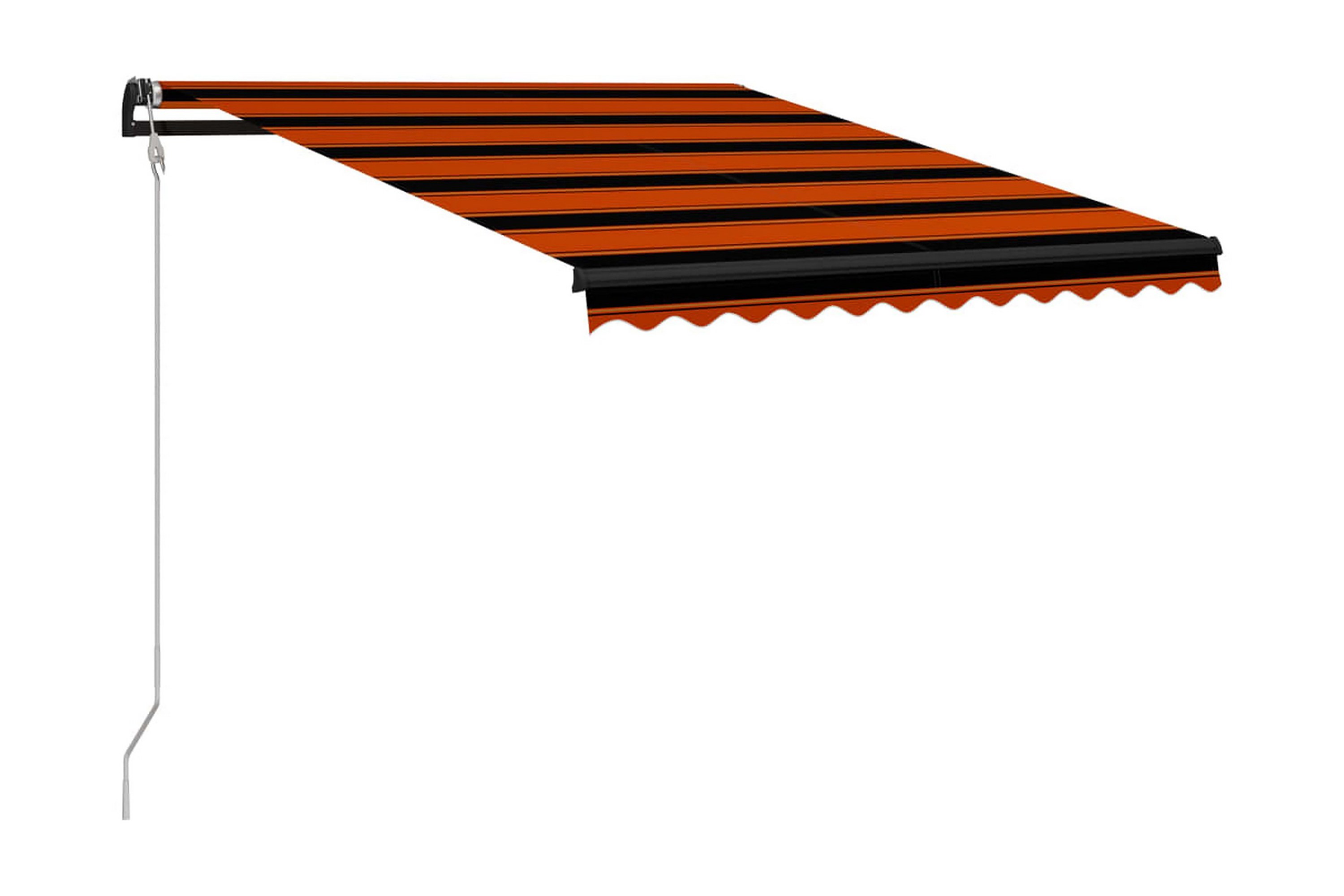 Infällbar markis med vindsensor & LED 350×250 cm orange och – Orange