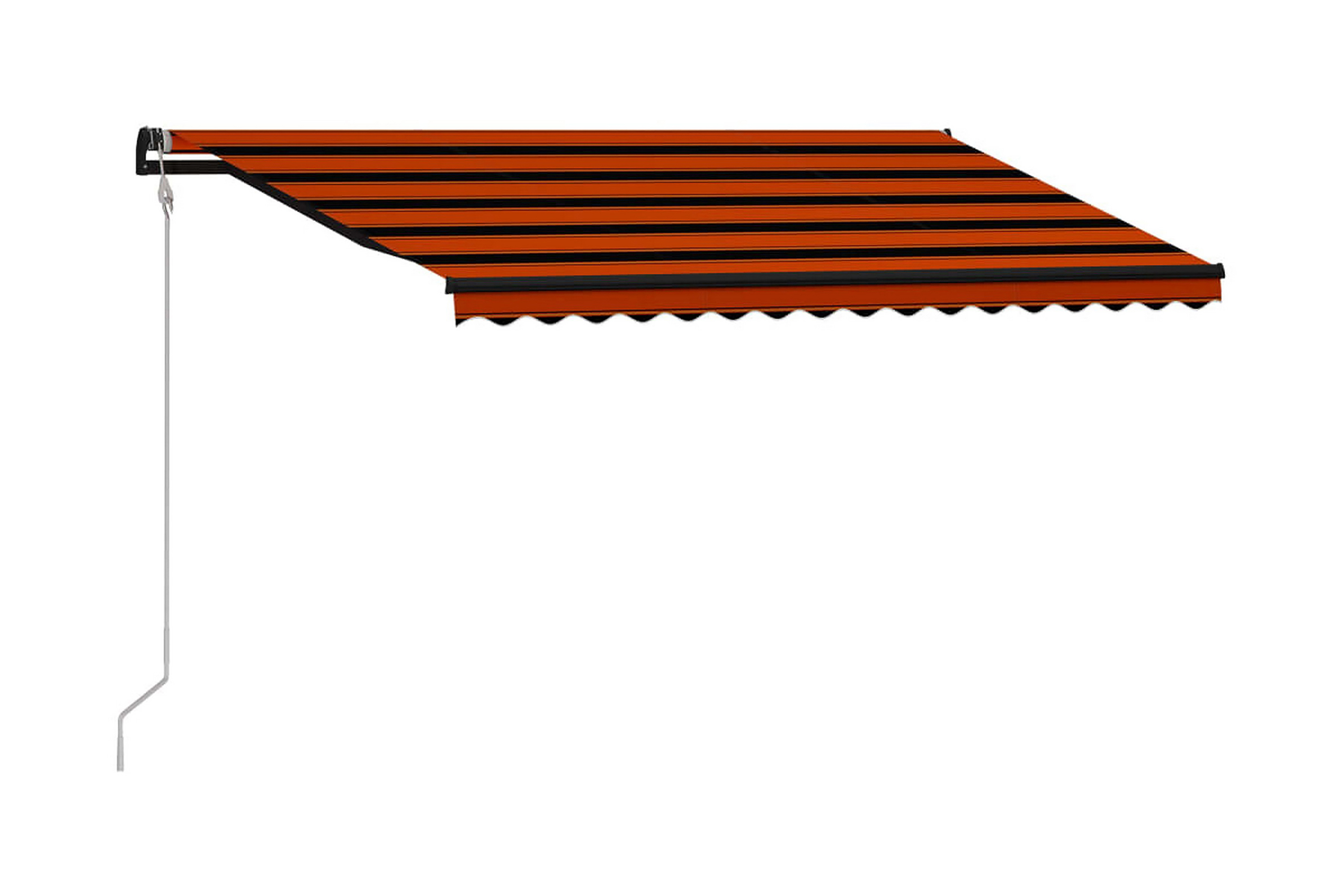 Infällbar markis med vindsensor & LED 400×300 cm orange & br – Orange