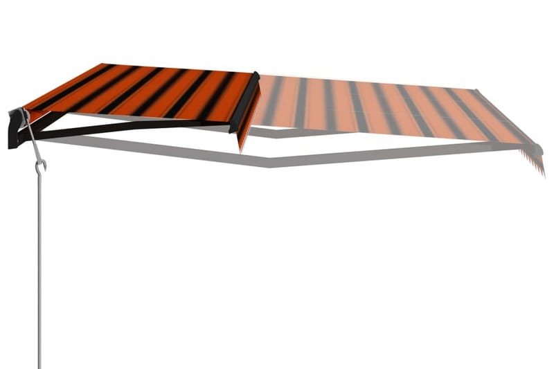 Infällbar markis med vindsensor & LED 600x300 cm - Orange - Markiser - Terrassmarkis
