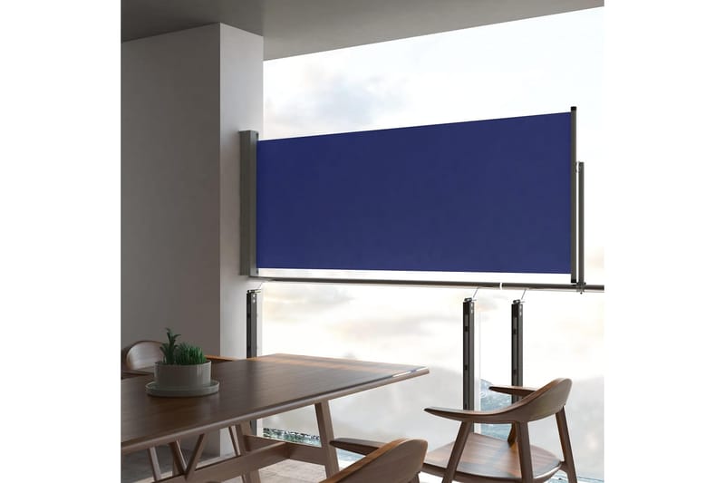 Infällbar sidomarkis 100x300 cm blå - Blå - Utemöbler - Solskydd - Markiser - Sidomarkis
