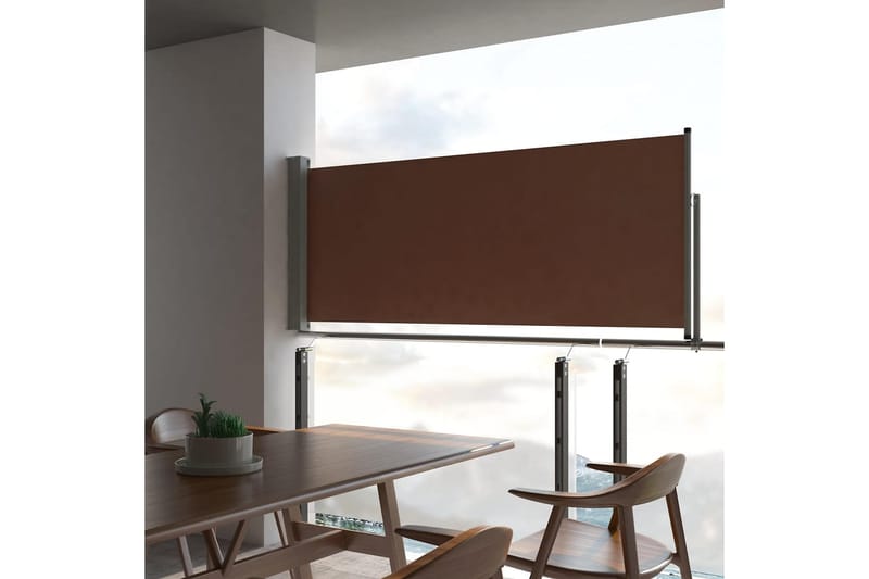 Infällbar sidomarkis 100x300 cm brun - Brun - Utemöbler - Solskydd - Markiser - Sidomarkis