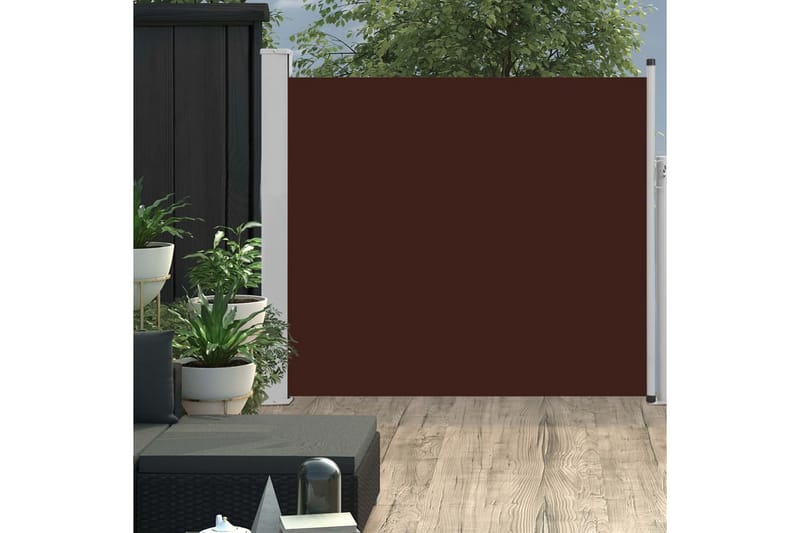 Infällbar sidomarkis 100x300 cm brun - Brun - Utemöbler - Solskydd - Markiser - Sidomarkis