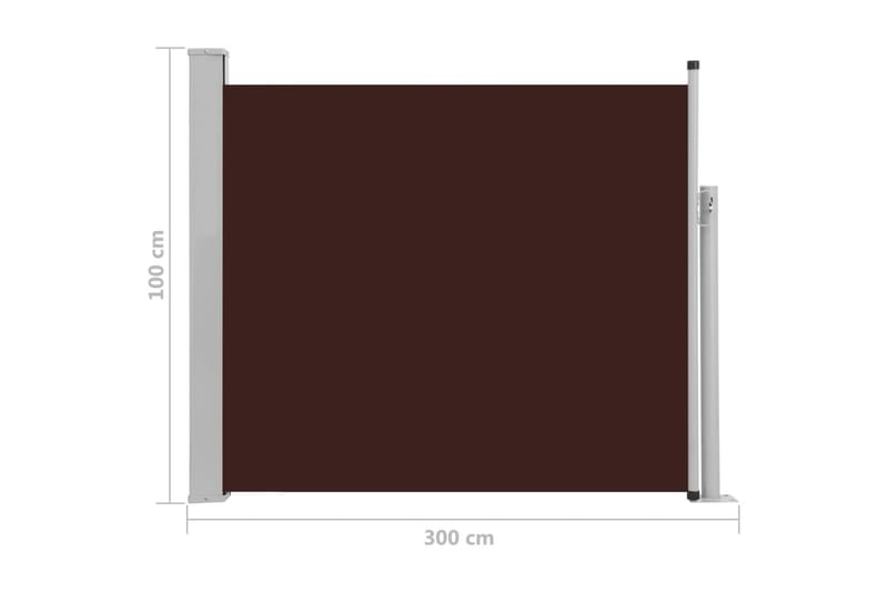 Infällbar sidomarkis 100x300 cm brun - Brun - Utemöbler - Solskydd - Markiser - Sidomarkis