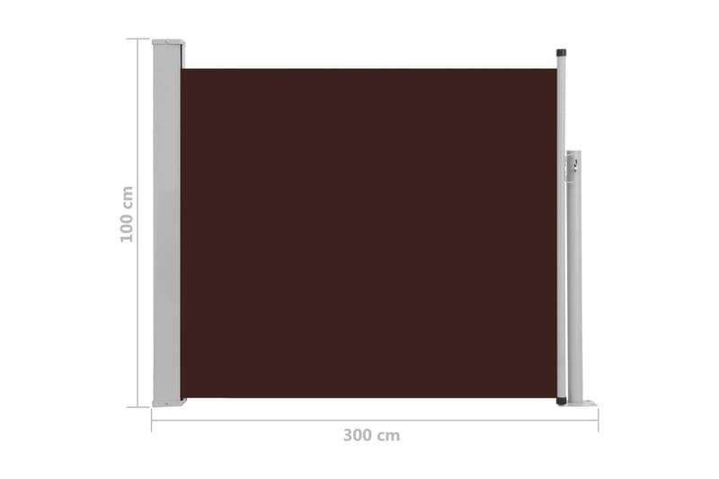 Infällbar sidomarkis 100x300 cm brun - Brun - Sidomarkis - Skärmskydd & vindskydd - Markiser