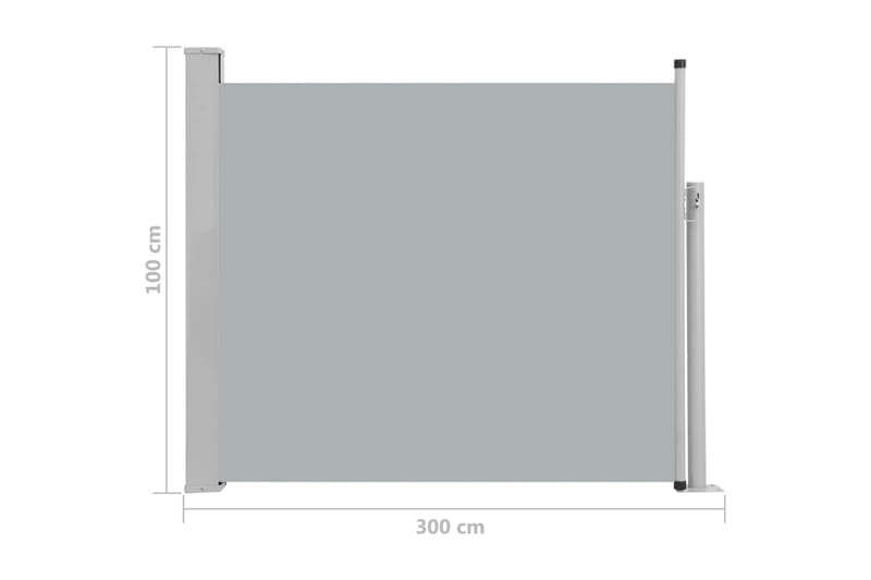 Infällbar sidomarkis 100x300 cm grå - Grå - Sidomarkis - Skärmskydd & vindskydd - Markiser