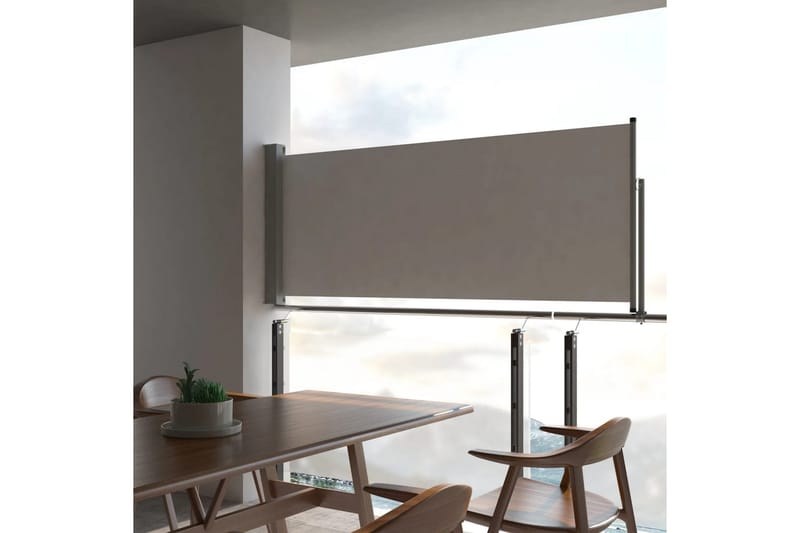 Infällbar sidomarkis 100x300 cm grå - Grå - Utemöbler - Solskydd - Markiser - Sidomarkis