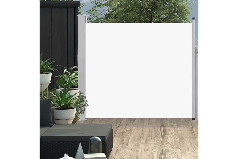 Infällbar sidomarkis 100x300 cm gräddvit - Vit - Utemöbler - Solskydd - Markiser - Sidomarkis