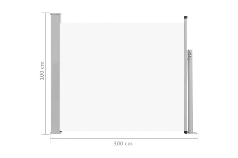 Infällbar sidomarkis 100x300 cm gräddvit - Vit - Utemöbler - Solskydd - Markiser - Sidomarkis