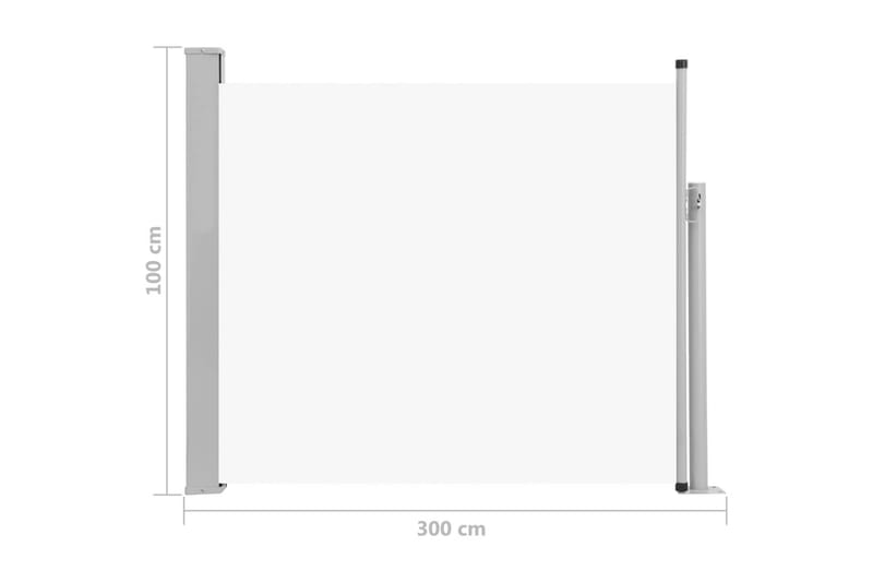 Infällbar sidomarkis 100x300 cm gräddvit - Vit - Sidomarkis - Skärmskydd & vindskydd - Markiser