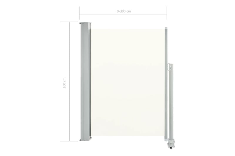 Infällbar sidomarkis 100x300 cm gräddvit - Vit - Utemöbler - Solskydd - Markiser - Sidomarkis