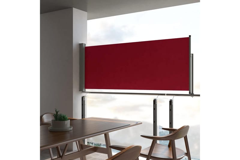Infällbar sidomarkis 100x300 cm röd - Röd - Utemöbler - Solskydd - Markiser - Sidomarkis