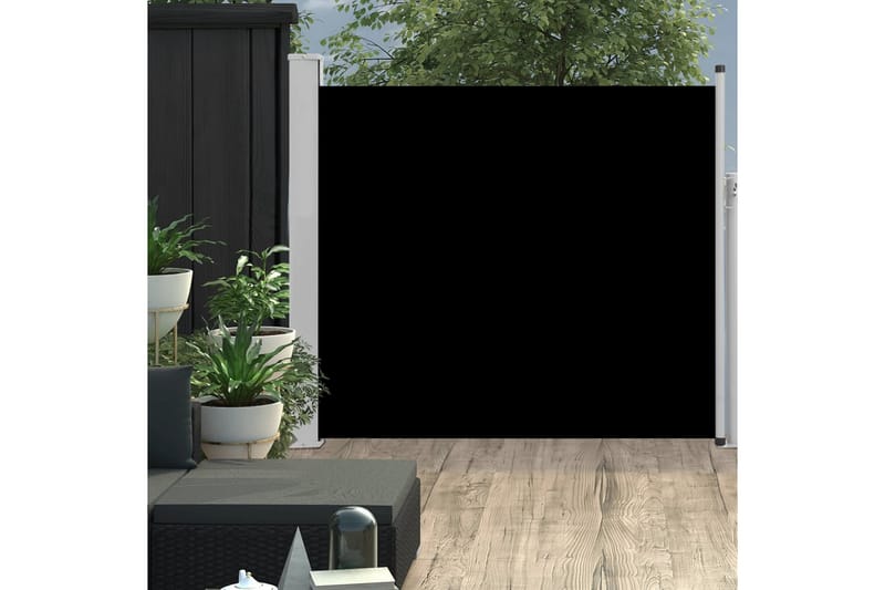 Infällbar sidomarkis 100x300 cm svart - Svart - Utemöbler - Solskydd - Markiser - Sidomarkis