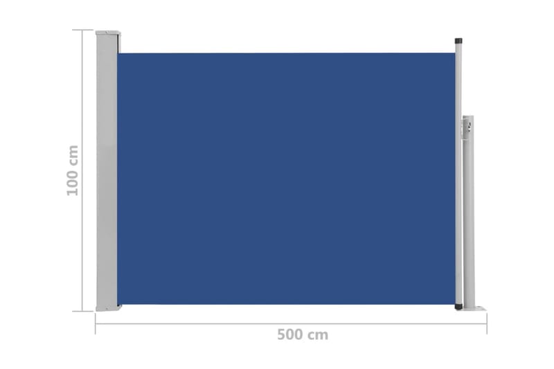 Infällbar sidomarkis 100x500 cm blå - Blå - Sidomarkis - Skärmskydd & vindskydd - Markiser