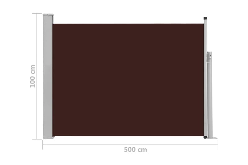 Infällbar sidomarkis 100x500 cm brun - Brun - Markiser - Sidomarkis - Skärmskydd & vindskydd