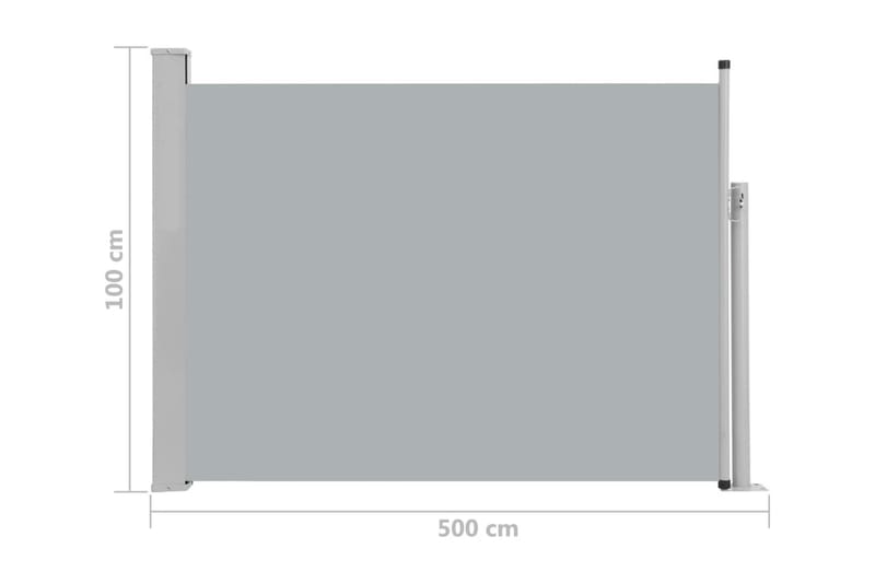 Infällbar sidomarkis 100x500 cm grå - Grå - Sidomarkis - Skärmskydd & vindskydd - Markiser