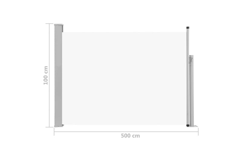 Infällbar sidomarkis 100x500 cm gräddvit - Vit - Utemöbler - Solskydd - Markiser - Sidomarkis