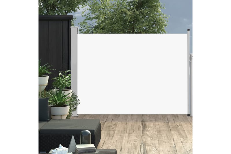 Infällbar sidomarkis 100x500 cm gräddvit - Vit - Utemöbler - Solskydd - Markiser - Sidomarkis